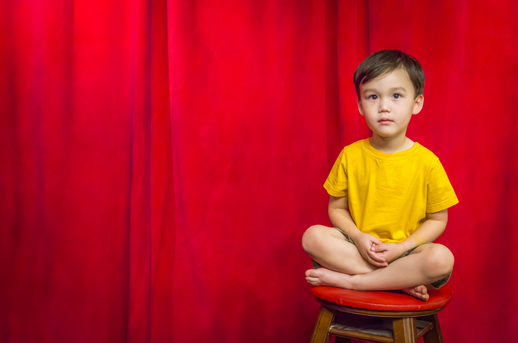 child on stool for time-out